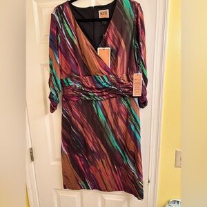 Nue by Shani | Striped dress with Body shaper size 16 NWT